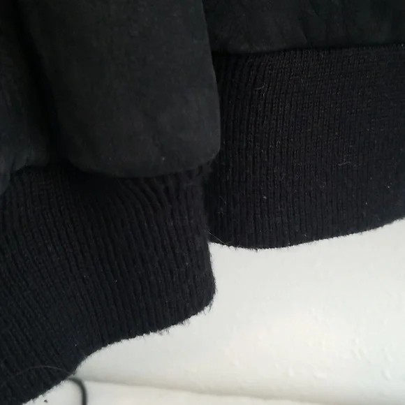 TIMBERLAND Vintage Weatherproof Suede Leather Bomber Black Large - Picture 5 of 12